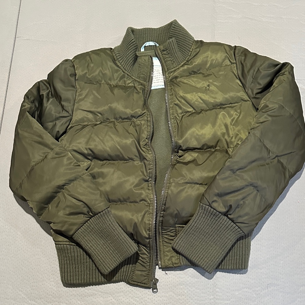 Olive Green Women's Puffer Jacket